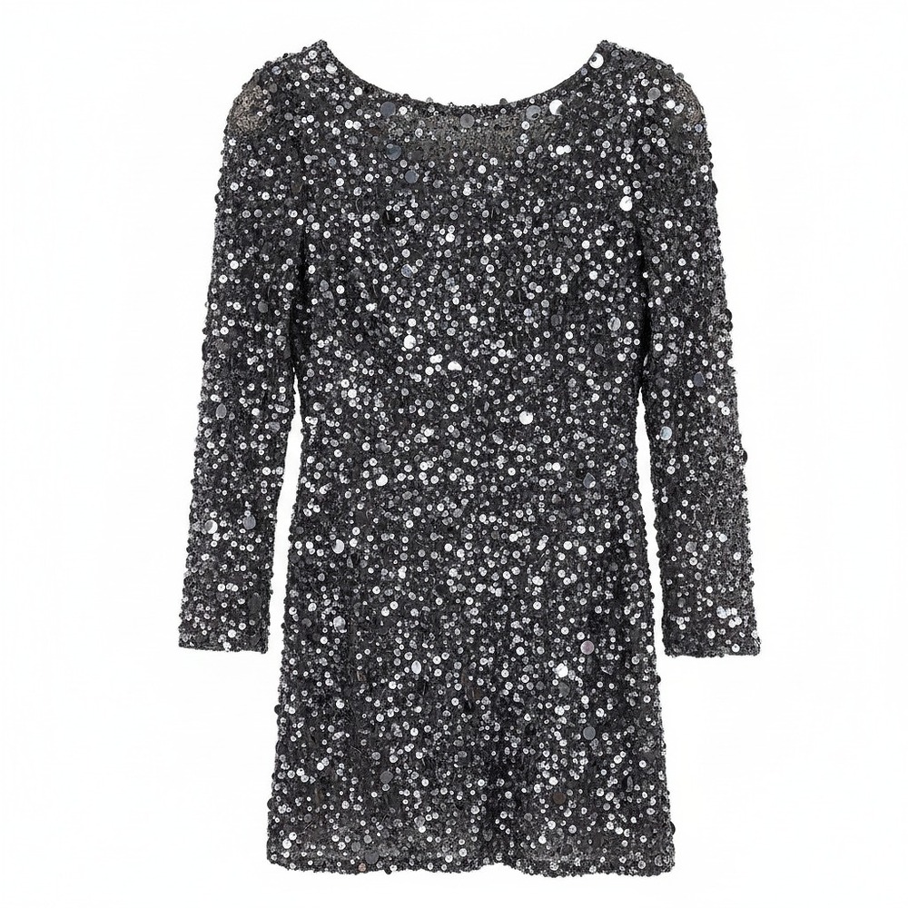 Aidan Mattox Gray Sequin Mini Dress | Women’s Size 2